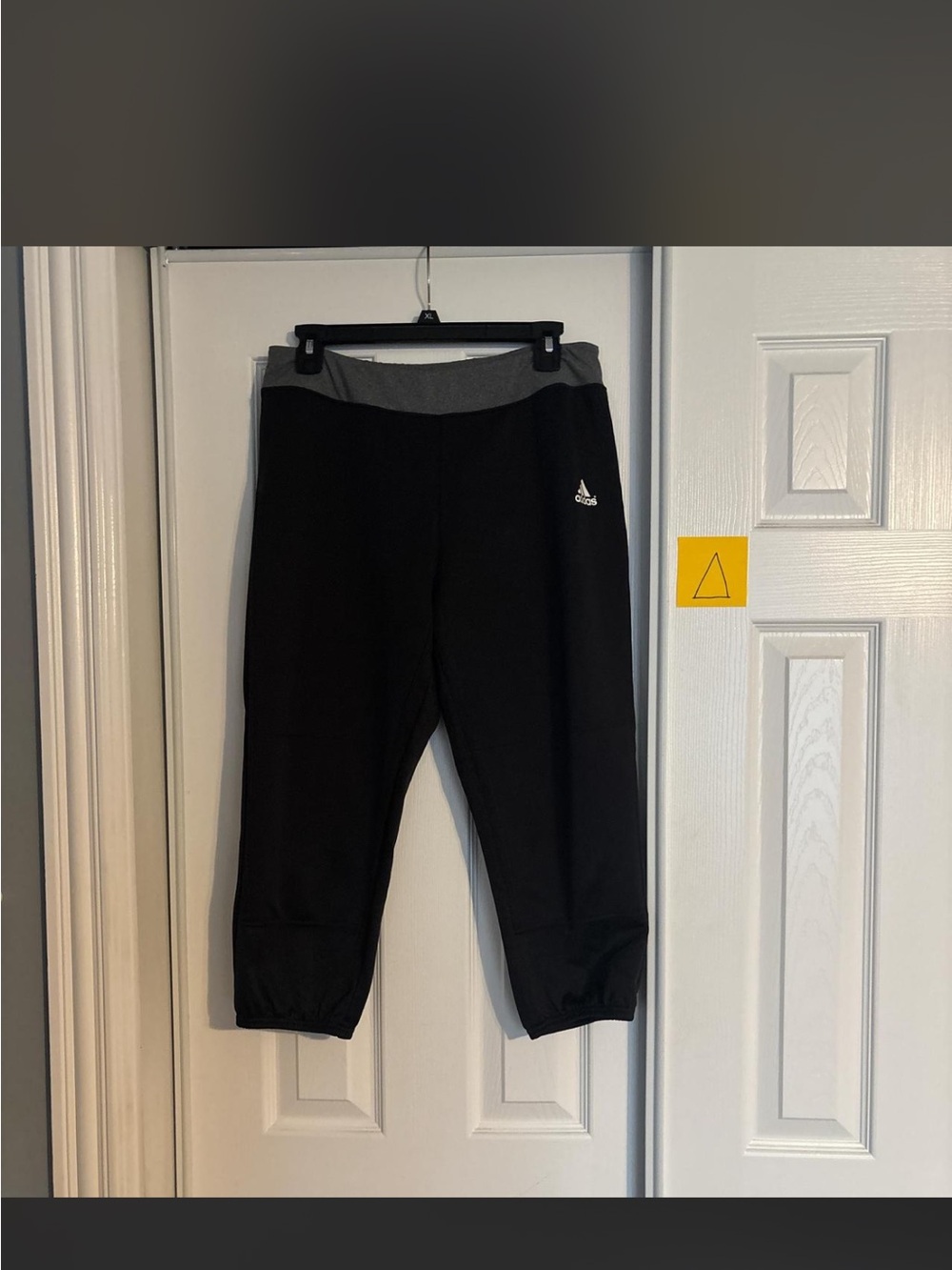 adidas Black Softball Pants with Gray Waistband